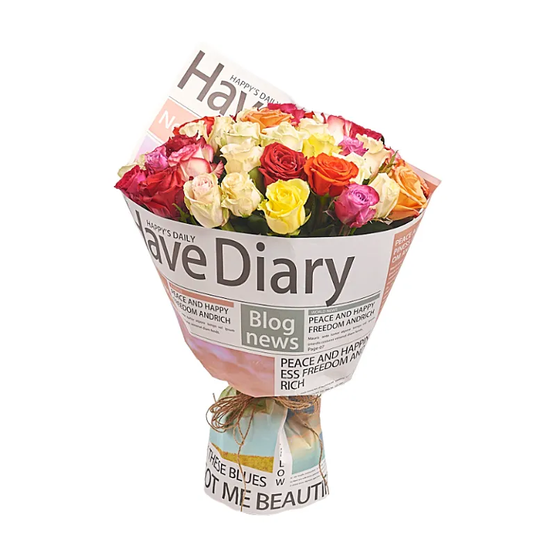 Букет из 41 разноцветной розы