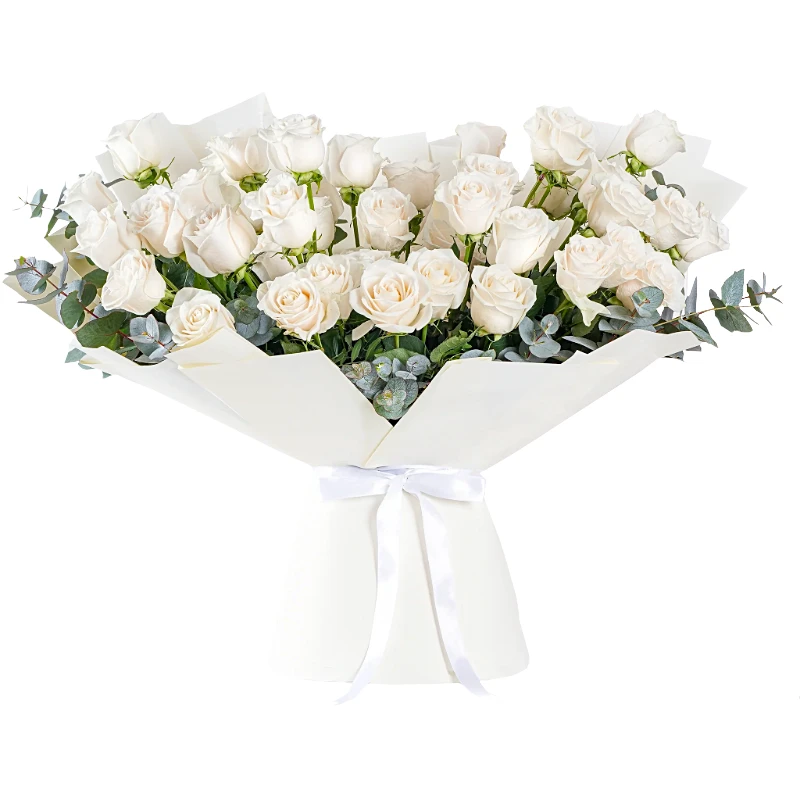 Букет из 51 белоснежной розы