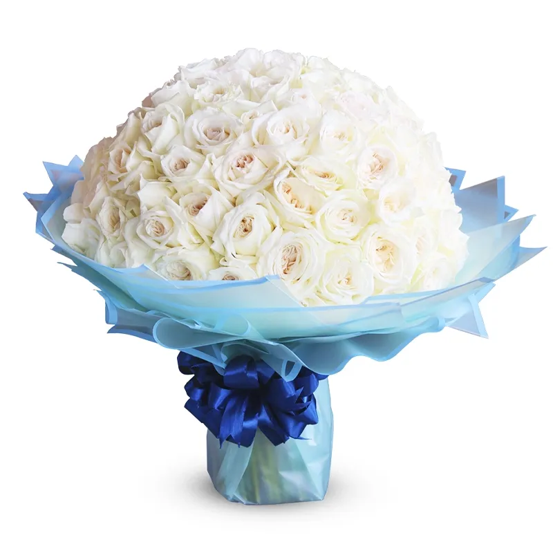 Букет из 101 белой розы (60 см)
