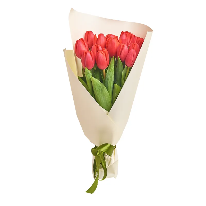 Букет из 15 красных тюльпанов