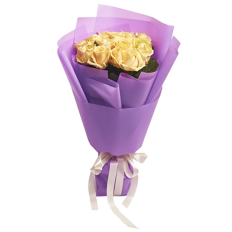 Букет из 15 кремовых роз