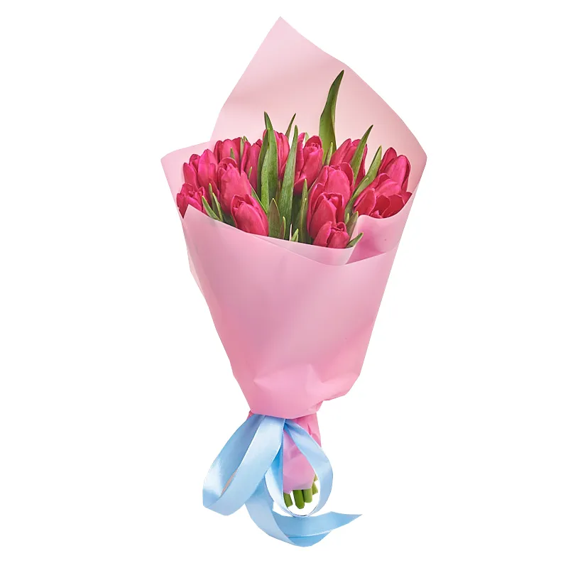 Букет из 15 розовых тюльпанов