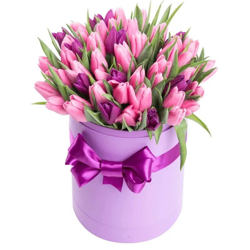 Цветы в коробке «От всего сердца»