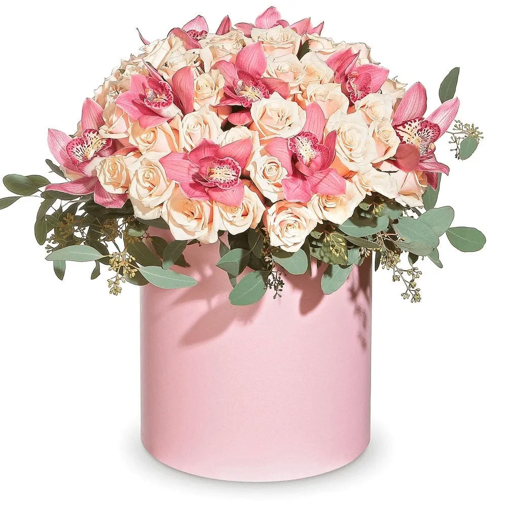 Цветы в коробке «Радостное утро»