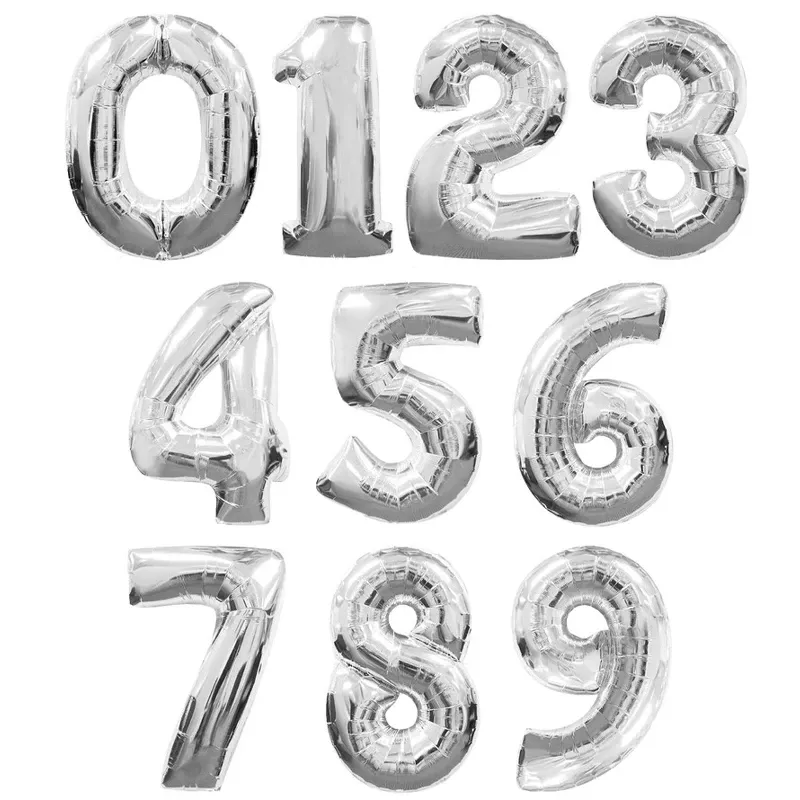 Гелиевые шары «Цифры серые»