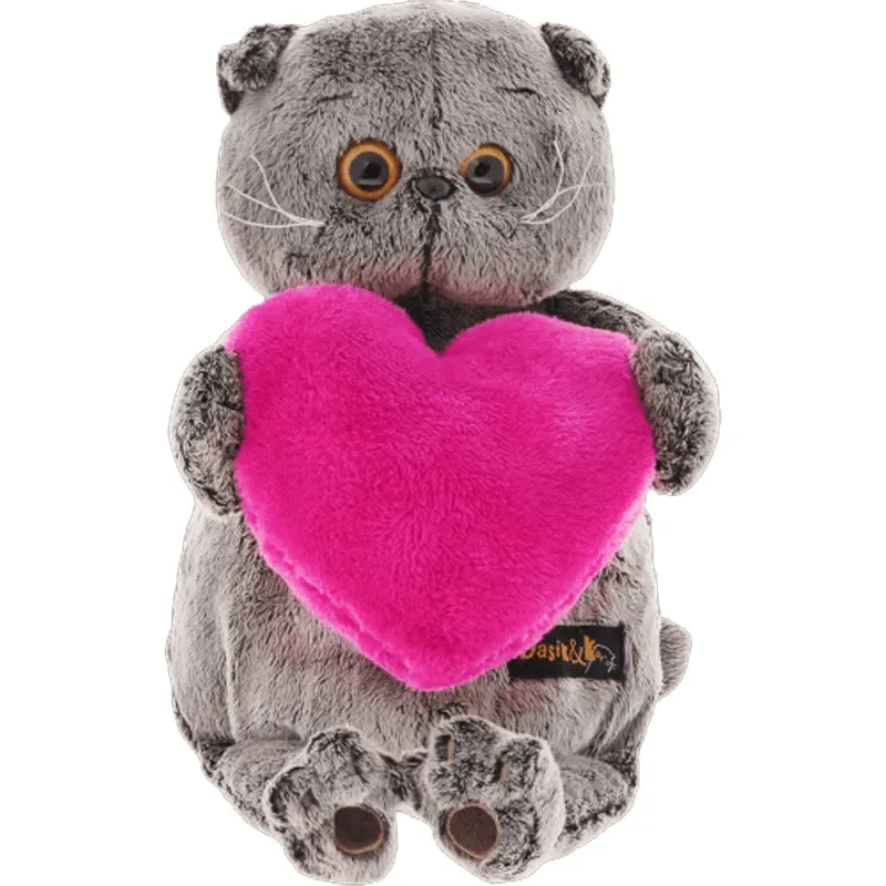 Плюшевый котик с сердцем